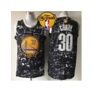 NBA Golden State Warrlors #30 Stephen Curry Black City Light The Finals Patch Stitched Jerseys