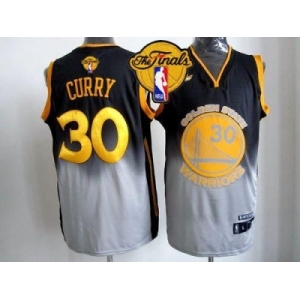 NBA Golden State Warrlors #30 Stephen Curry Black Grey Fadeaway Fashion The Finals Patch Stitched Jerseys