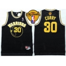 NBA Golden State Warrlors #30 Stephen Curry Black Nike Throwback The Finals Patch Stitched Jerseys