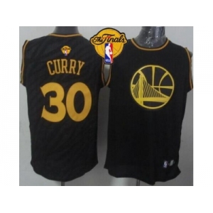NBA Golden State Warrlors #30 Stephen Curry Black Precious Metals Fashion The Finals Patch Stitched Jerseys