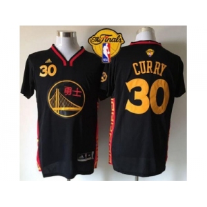 NBA Golden State Warrlors #30 Stephen Curry Black Slate Chinese New Year The Finals Patch Stitched Jerseys