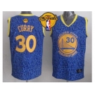 NBA Golden State Warrlors #30 Stephen Curry Blue Crazy Light The Finals Patch Stitched Jerseys