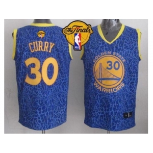 NBA Golden State Warrlors #30 Stephen Curry Blue Crazy Light The Finals Patch Stitched Jerseys