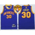 NBA Golden State Warrlors #30 Stephen Curry Blue Throwback San Francisco The Finals Patch Stitched Jerseys