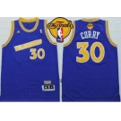 NBA Golden State Warrlors #30 Stephen Curry Blue Throwback The Finals Patch Stitched Jerseys