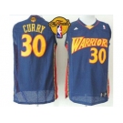 NBA Golden State Warrlors #30 Stephen Curry Navy Blue Throwback The Finals Patch Stitched Jerseys