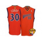 NBA Golden State Warrlors #30 Stephen Curry Orange The Finals Patch Stitched Jerseys