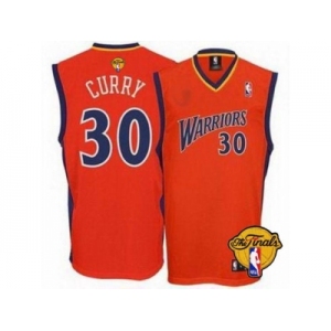 NBA Golden State Warrlors #30 Stephen Curry Orange The Finals Patch Stitched Jerseys