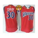 NBA Golden State Warrlors #30 Stephen Curry Red Throwback The Finals Patch Stitched Jerseys