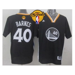 NBA Golden State Warrlors #40 Harrison Barnes Black New Alternate The Finals Patch Stitched Jerseys