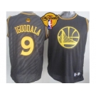 NBA Golden State Warrlors #9 Andre Iguodala Black Precious Metals Fashion The Finals Patch Stitched Jerseys