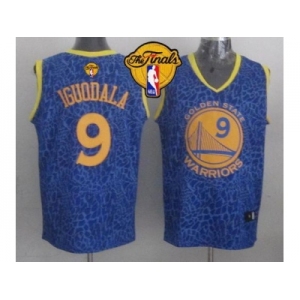 NBA Golden State Warrlors #9 Andre Iguodala Blue Crazy Light The Finals Patch Stitched Jerseys