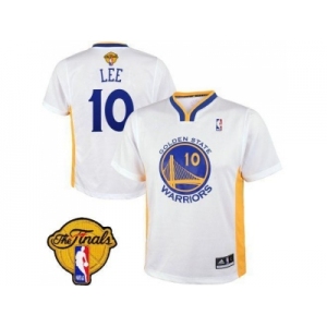 NBA Revolution 30 Golden State Warrlors #10 David Lee White Alternate The Finals Patch Stitched Jerseys