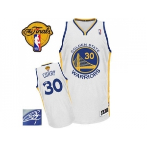 NBA Revolution 30 Golden State Warrlors #30 Stephen Curry White Autographed The Finals Patch Stitched Jerseys