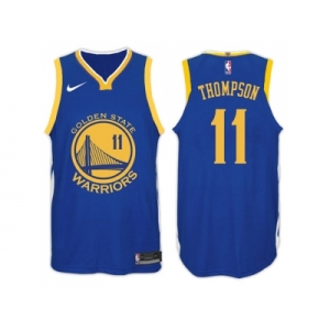 Nike NBA Golden State Warriors #11 Klay Thompson Jersey 2017-18 New Season Blue Jersey