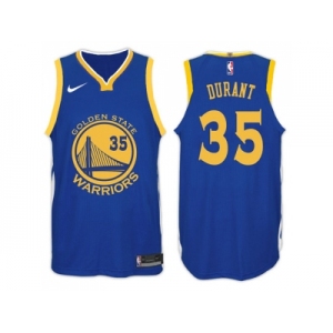 Nike NBA Golden State Warriors #35 Kevin Durant Jersey 2017-18 New Season Blue Jersey