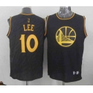 nba golden state warriors #10 lee black[gold lettering fashion]