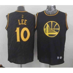 nba golden state warriors #10 lee black[gold lettering fashion]