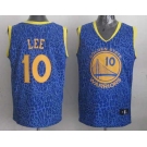 nba golden state warriors #10 lee blue leopard print[2014 new]