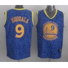 nba golden state warriors #9 iguodala blue leopard print[2014 new]