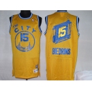 nba golden state warrlors 15# andris biedrins yellow(Fans Edition)