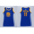 NBA Women Warriors #11 Klay Thompson Blue Dress Stitched Jerseys