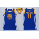 NBA Women Warriors #11 Klay Thompson Blue The Finals Patch Dress Stitched Jerseys