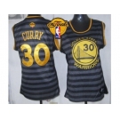 NBA Women Warriors #30 Stephen Curry Black Grey The Finals Patch Groove Stitched Jerseys