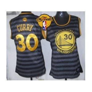 NBA Women Warriors #30 Stephen Curry Black Grey The Finals Patch Groove Stitched Jerseys