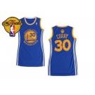 NBA Women Warriors #30 Stephen Curry Blue The Finals Patch Dress Stitched Jerseys