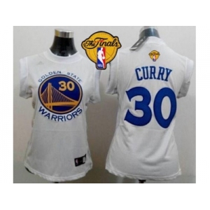 NBA Women Warriors #30 Stephen Curry White The Finals Patch Fashion Stitched Jerseys