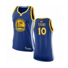 Women Golden State Warriors #10 Jacob Evans Swingman Royal Blue Basketball 2019 Basketball Finals Bound Jersey - Icon Edition