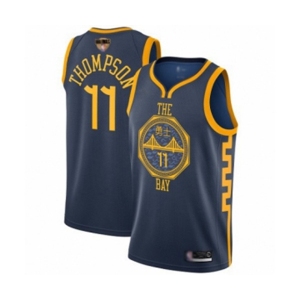 Women Golden State Warriors #11 Klay Thompson Swingman Navy Blue Basketball 2019 Basketball Finals Bound Jersey - City Edition