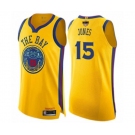 Women Golden State Warriors #15 Damian Jones Swingman Gold 2019 Basketball Finals Bound Basketball Jersey - City Edition