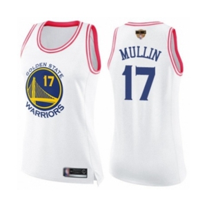 Women Golden State Warriors #17 Chris Mullin Swingman White Pink Fashion 2019 Basketball Finals Bound Basketball Jersey