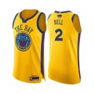 Women Golden State Warriors #2 Jordan Bell Swingman Gold 2019 Basketball Finals Bound Basketball Jersey - City Edition