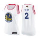 Women Golden State Warriors #2 Jordan Bell Swingman White Pink Fashion 2019 Basketball Finals Bound Basketball Jersey