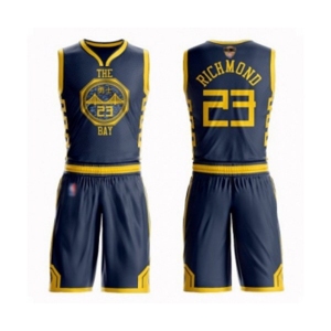 Women Golden State Warriors #23 Mitch Richmond Swingman Navy Blue Basketball Suit 2019 Basketball Finals Bound Jersey - City Edition