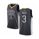 Women Golden State Warriors #3 David West Swingman Black 2019 Basketball Finals Bound Basketball Jersey - Statement Edition