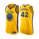 Women Golden State Warriors #42 Nate Thurmond Swingman Gold 2019 Basketball Finals Bound Basketball Jersey - City Edition