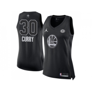 Women Nike Golden State Warriors #30 Stephen Curry Black NBA Jordan Swingman 2018 All-Star Game Jersey