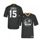 Women's Adidas Golden State Warriors #15 Damian Jones Authentic Black Alternate NBA Jersey