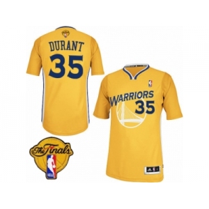 Women's Adidas Golden State Warriors #35 Kevin Durant Authentic Gold Alternate 2017 The Finals Patch NBA Jersey