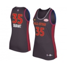 Women's Adidas Golden State Warriors #35 Kevin Durant Swingman Charcoal 2017 All Star NBA Jersey