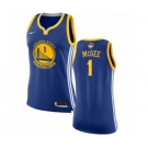 Women's Nike Golden State Warriors #1 JaVale McGee Authentic Royal Blue Road 2018 NBA Finals Bound NBA Jersey - Icon Edition