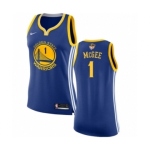 Women's Nike Golden State Warriors #1 JaVale McGee Authentic Royal Blue Road 2018 NBA Finals Bound NBA Jersey - Icon Edition