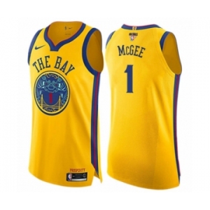 Women's Nike Golden State Warriors #1 JaVale McGee Swingman Gold 2018 NBA Finals Bound NBA Jersey - City Edition