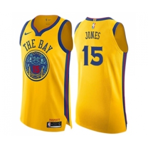 Women's Nike Golden State Warriors #15 Damian Jones Swingman Gold NBA Jersey - City Edition