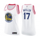 Women's Nike Golden State Warriors #17 Chris Mullin Swingman WhitePink Fashion NBA Jersey