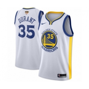 Women's Nike Golden State Warriors #35 Kevin Durant Authentic White Home 2018 NBA Finals Bound NBA Jersey - Association Edition